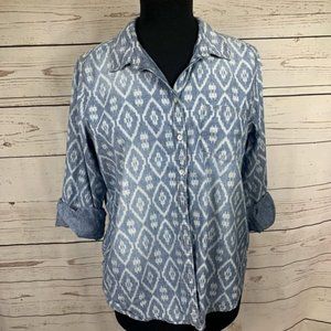 3/$25 Ikat Chambray shirt